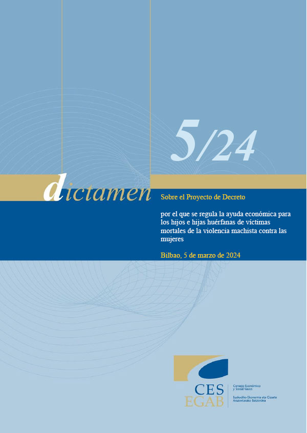 Dictamen 5/24 de 5 de marzo sobre el Proyecto de Decreto por el que se regula la ayuda económica para los hijos e hijas huérfanas de víctimas mortales de la violencia machista contra las mujeres