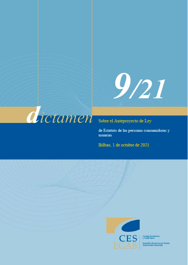 Dictamen 9/21 relativo al Anteproyecto de Ley de Estatuto de las personas consumidoras y usuarias
