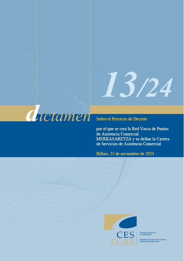 Dictamen 13/24 de 25 de noviembre sobre el Proyecto de Decreto por el que se crea la Red Vasca de Puntos de Asistencia Comercial MERKASARETZA y se define la cartera de servicios de asistencia comercial