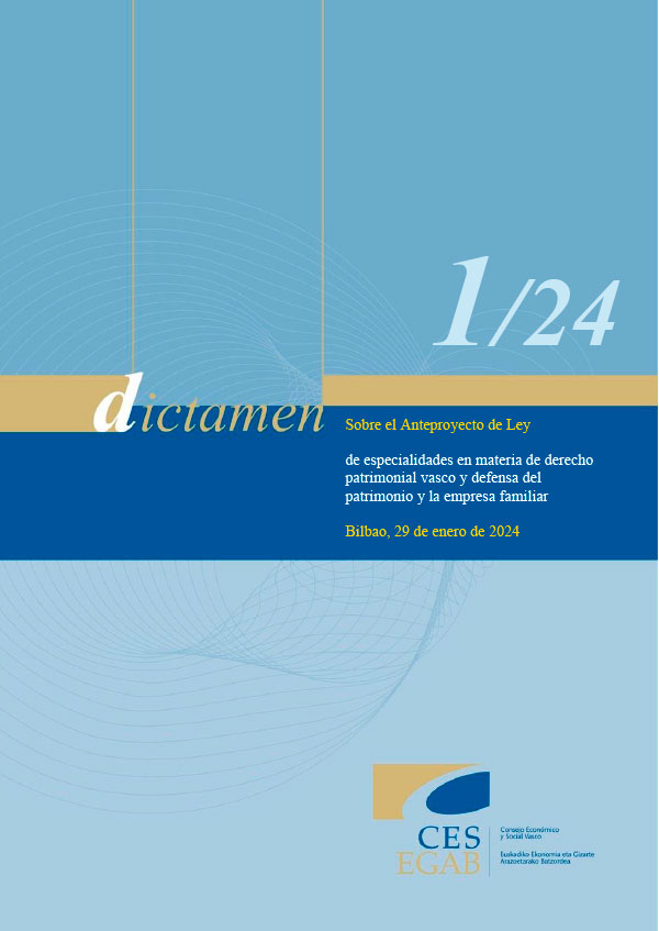 Dictamen 1/24 de 29 de enero, sobre el Anteproyecto de Ley de especialidades en materia de derecho patrimonial vasco y defensa del patrimonio y la empresa familiar