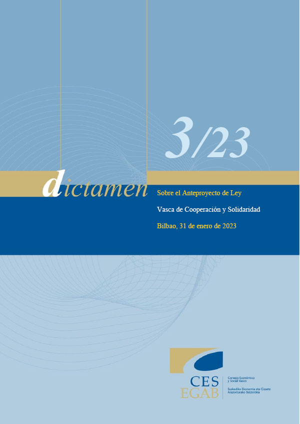 Dictamen 3/23 de 31 de enero, sobre el Anteproyecto de Ley Vasca de Cooperación y Solidaridad