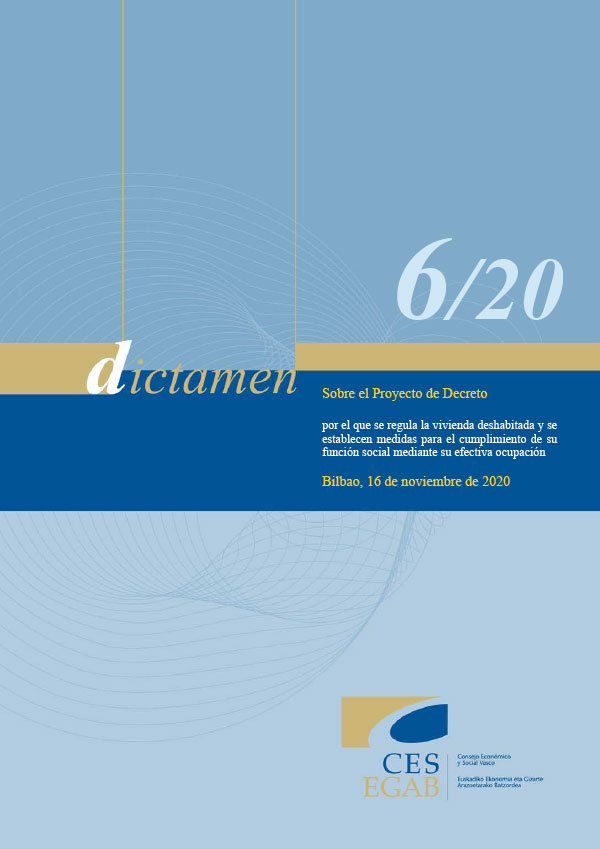Dictamen 6/20 relativo al Proyecto de Decreto por el que se regula la vivienda deshabitada y se establecen medidas para el cumplimiento de su función social mediante su efectiva ocupación