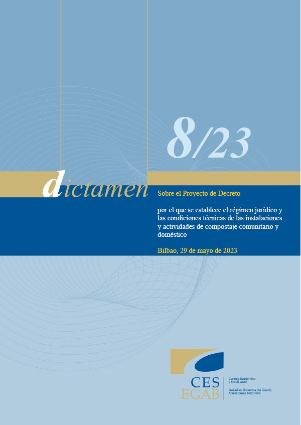 Dictamen 8/23 de 29 de mayo sobre el Proyecto de Decreto por el que se establece el régimen jurídico y las condiciones técnicas de las instalaciones y actividades de compostaje comunitario y doméstico