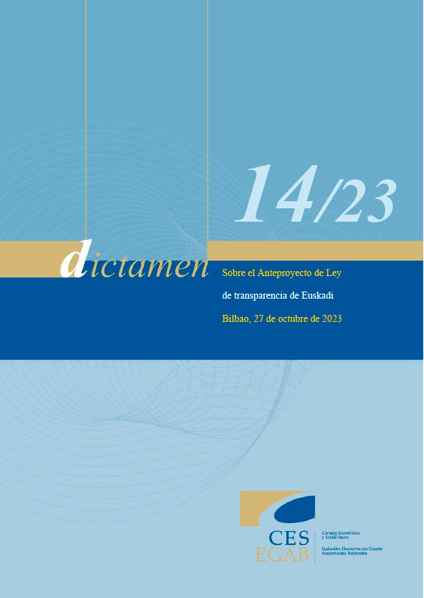 Dictamen 14/23 de 27 de octubre, sobre el Anteproyecto de Ley de Transparencia de Euskadi
