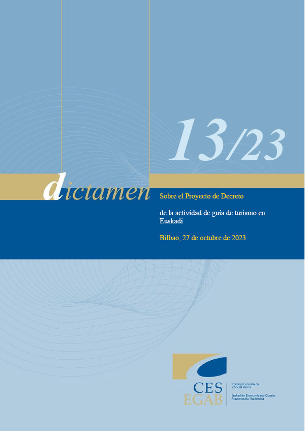 Dictamen 13/23 de 27 de octubre sobre Proyecto de Decreto de la actividad de guía de turismo en Euskadi
