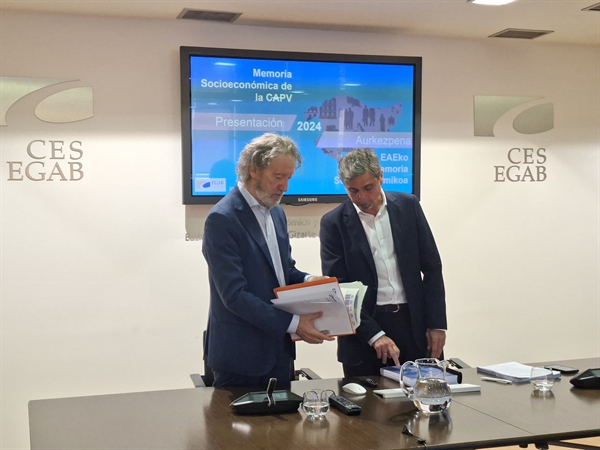 Euskadiko Ekonomia eta Gizarte Arazoetarako Batzordeak 2024ko Memoria Sozioekonomikoa aurkeztu du gaur goizean