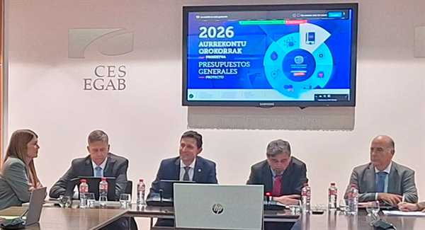 Noël d´Anjouren agerraldia EGABen aurrean, 2026ko Aurrekontu proiektua aurkezteko